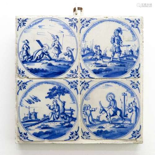 An 18th Century Dutch Tile Tableau Including 4 rel...