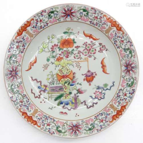 A Polychrome Decor Plate Depicting flowers in vase...