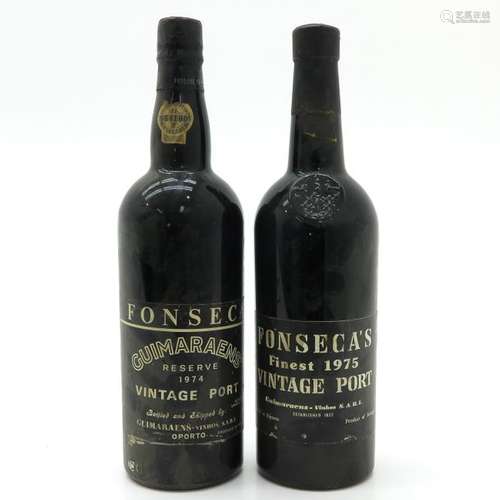 A Bottle of Fonseca Port 1974 and 1975 This lot ma...