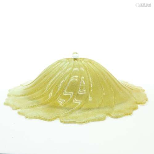 An Italian Glass Ceiling Light Gold flake design, ...