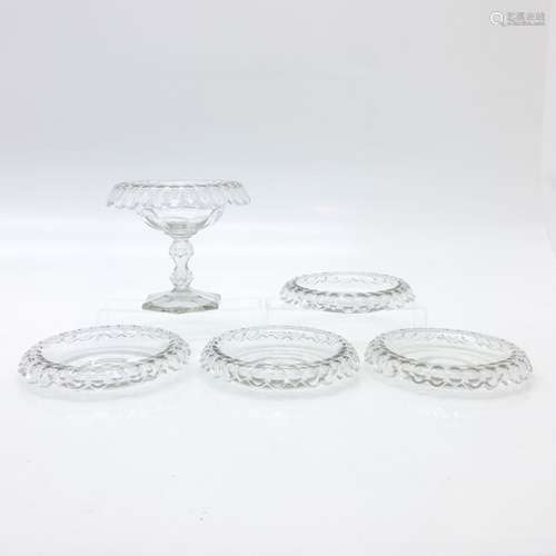 A Lot of 19th Century Crystal Table Pieces Tallest...