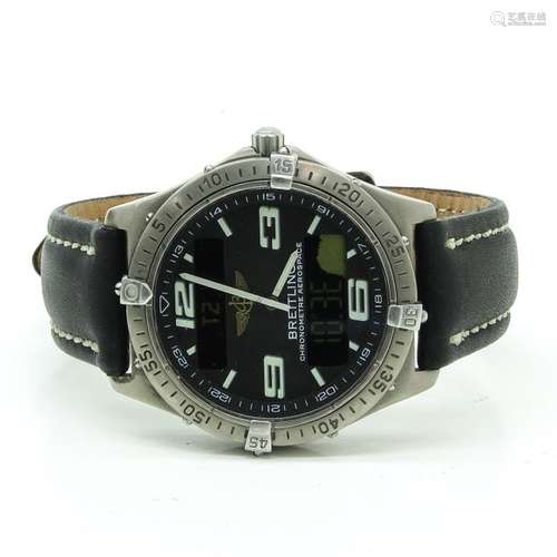 A Mens Breitling Watch On leather band.		A Mens B...