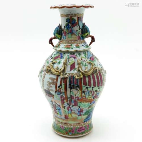 A Cantonese Vase Fully decorated with scenes of Ch...