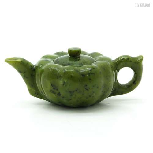 A Carved Stone Teapot 5 cm. Tall.		A Carved Stone...