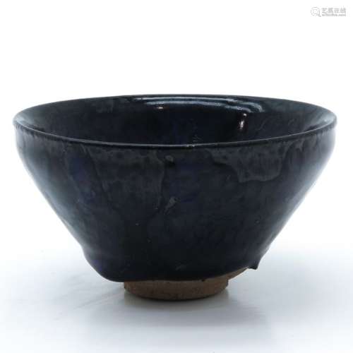 A Blue Glaze Drip Tea Bowl 12 cm. In diameter.		A...