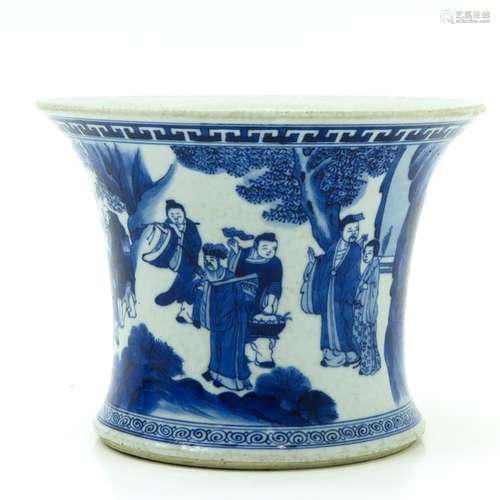 A Blue and White Vase Depicting gathering of Chine...