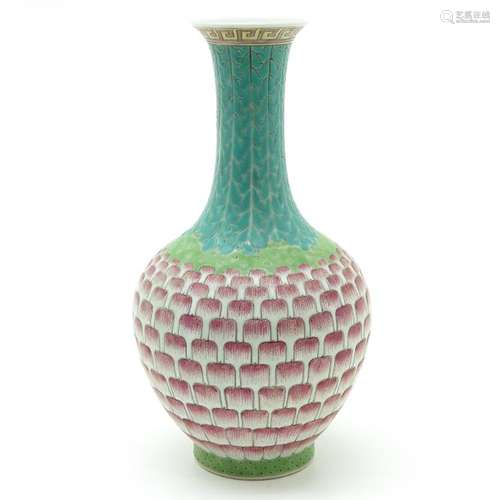 A Famille Rose Vase Marked on bottom with seal mar...