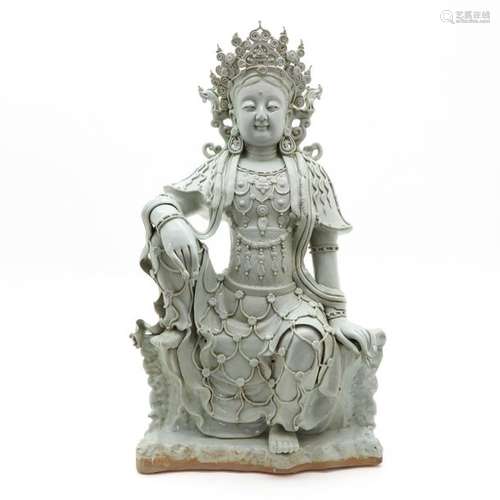 A Large Buddha Sculpture Depicting seated Buddha, ...