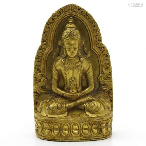 A Bronze Buddha Sculpture Depicting seated Buddha,...
