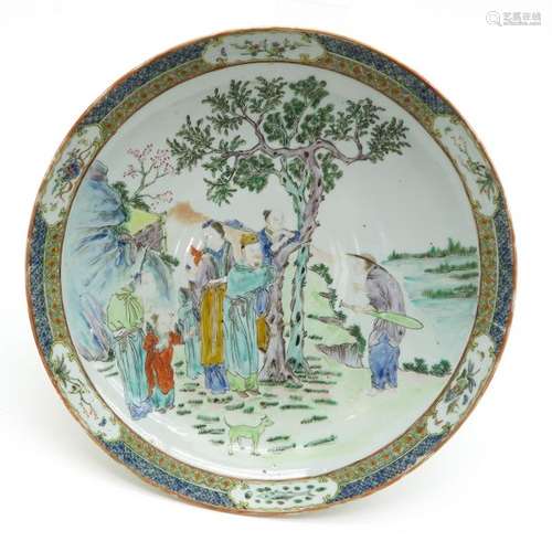 A Polychrome Decor Charger Depicting Chinese peopl...