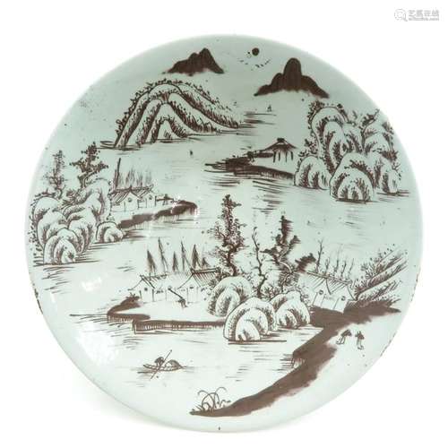 A Brown and White Serving Bowl Landscape decor, 43...