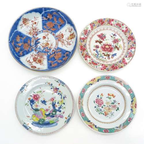 A Lot of 4 Plates In diverse decors, largest plate...