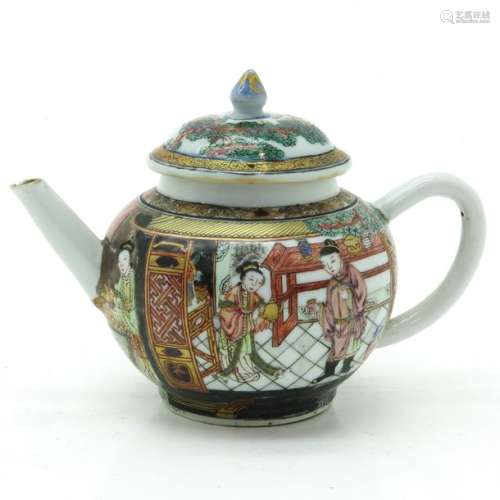 A Polychrome Decor Teapot Depicting gathering of C...