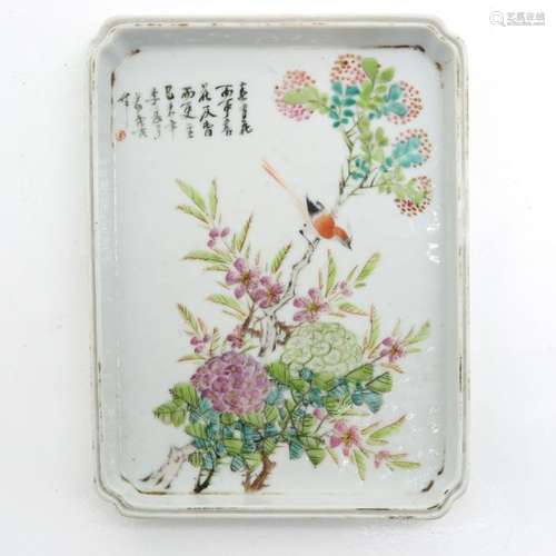 A Polychrome Decor Tray Depicting bird and flowers...