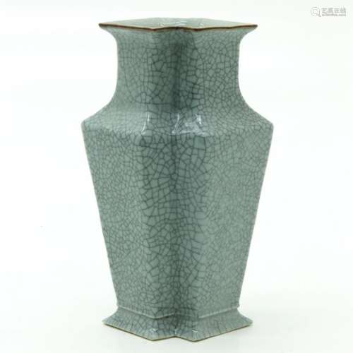 A Celadon Crackleware Vase 19 cm. Tall.		A Celado...