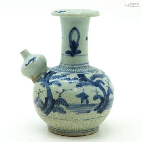 A Blue and White Kendi Landscape decor, 18 cm. Tal...