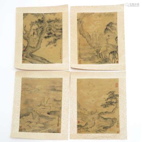A Lot of 4 Chinese Prints Diverse scenes and artis...