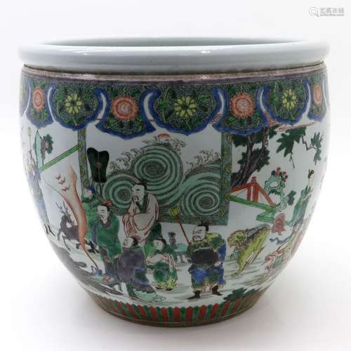 A Famille Verte Fish Bowl Depicting gathering of C...