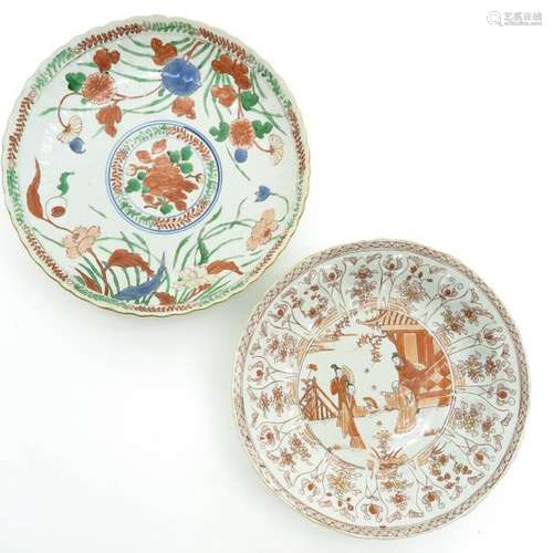 Lot of 2 Polychrome Decor Chargers Largest is 28 c...