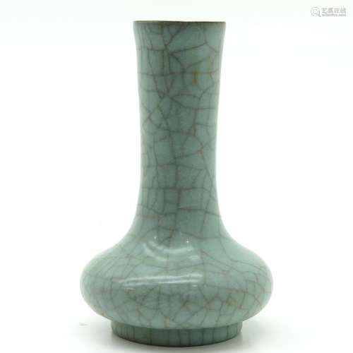 A Celadon Vase Crackleware background, 18 cm. Tall...