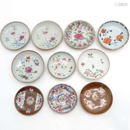 A Diverse Lot of 10 Saucers In diverse decors and ...