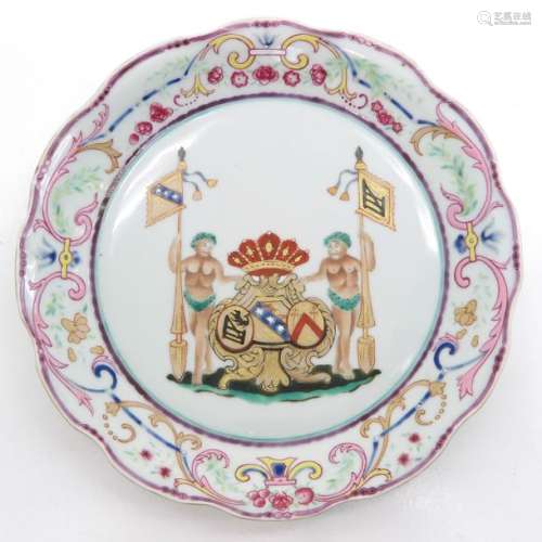 An Armorial Plate Depicting men holding flags, 22 ...