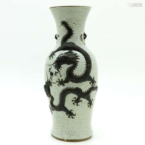 A Nanking Dragon Vase Crackleware background, mark...