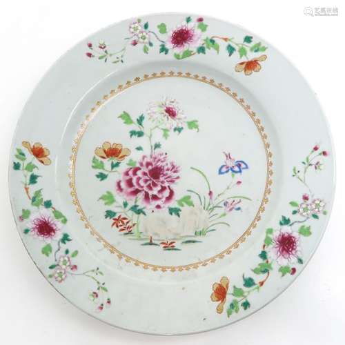 A Famille Rose Charger Floral decor, 32 cm. In dia...