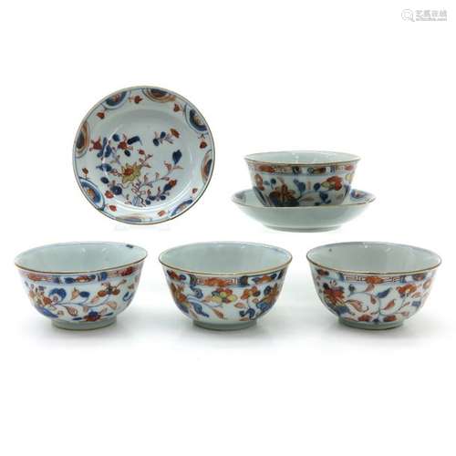 Lot of Imari Cups and Saucers Including 4 cups and...