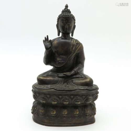 A Bronze Buddha Sculpture Depicting seated Buddha ...