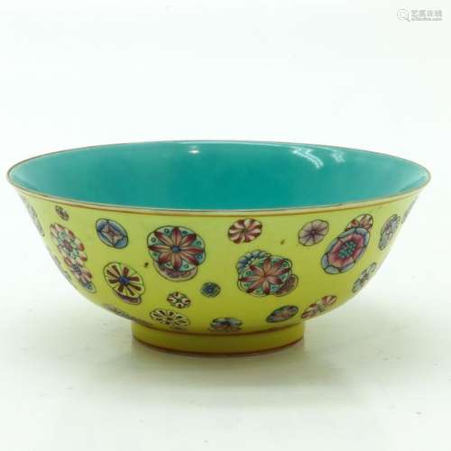 A Polychrome Decor Bowl Depicting flowers with sea...
