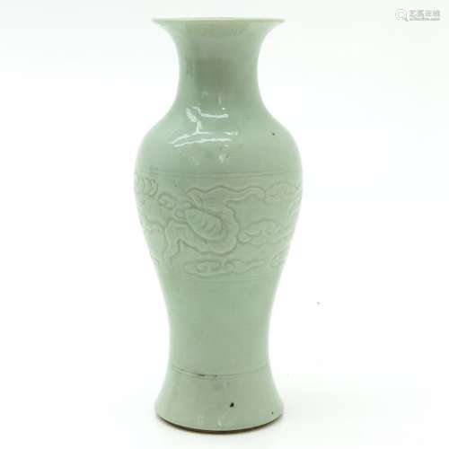 A Monochrome Decor Vase With incised dragon decor,...