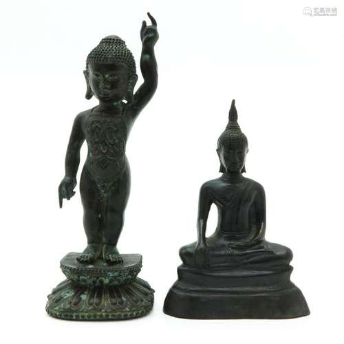 A Lot of Bronze Buddha Sculptures Including seated...