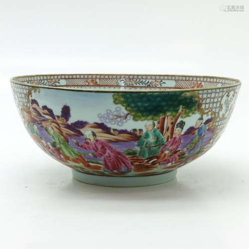 A Large Mandarin Decor Bowl Depicting gathering of...