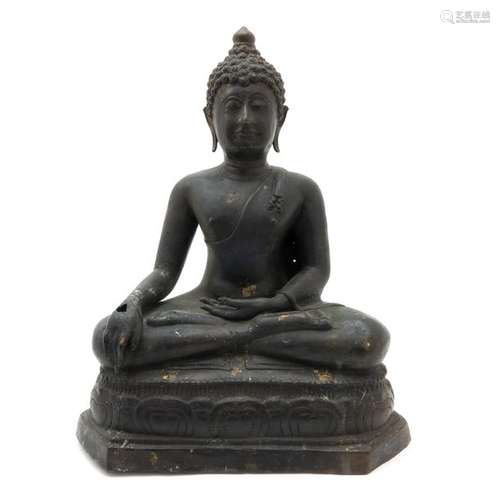 A Bronze Buddha Sculpture Depicting seated Buddha,...