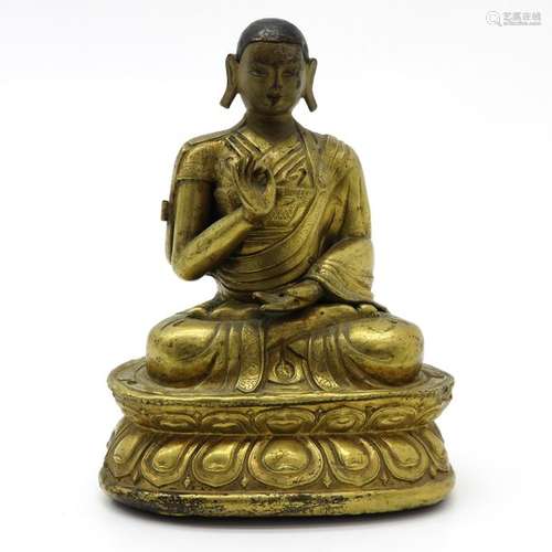 An 18th Century Gold Gilt Buddha Depicting Buddha ...