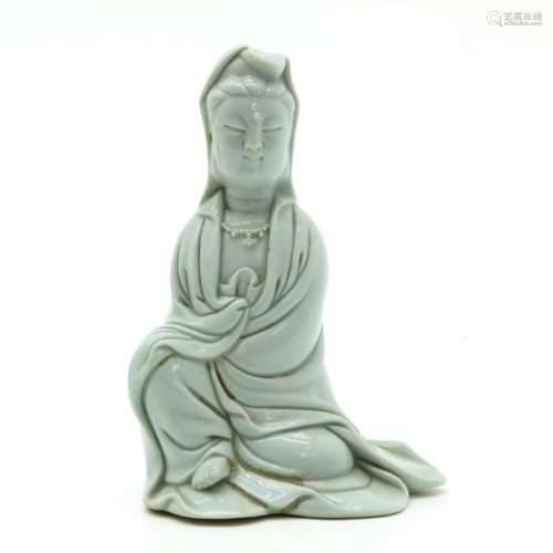 A Blanc de Chine Quanyin Sculpture Depicting seate...
