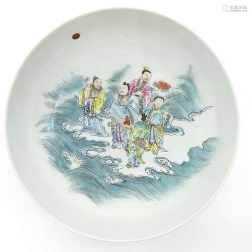 A Polycrhrome Decor Plate Depicting gathering of C...