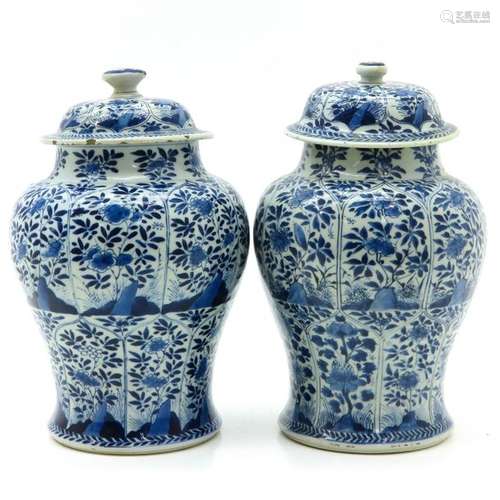 A Lot of Blue and White Jar and Cover Floral decor...