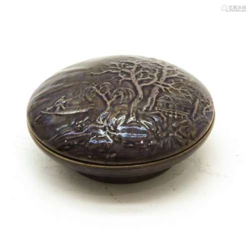 A Purple Glaze Seal Paste Box Landscape decor with...