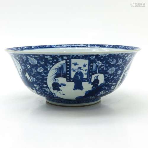 A Blue and White Bowl Depicting scenes of Chinese ...