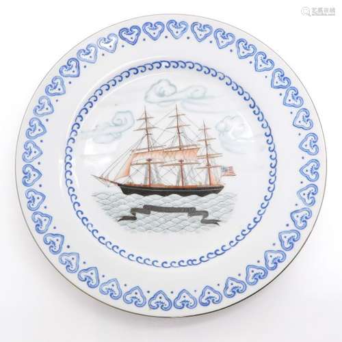 A Chine de Commande Decor Plate Depicting the Amer...