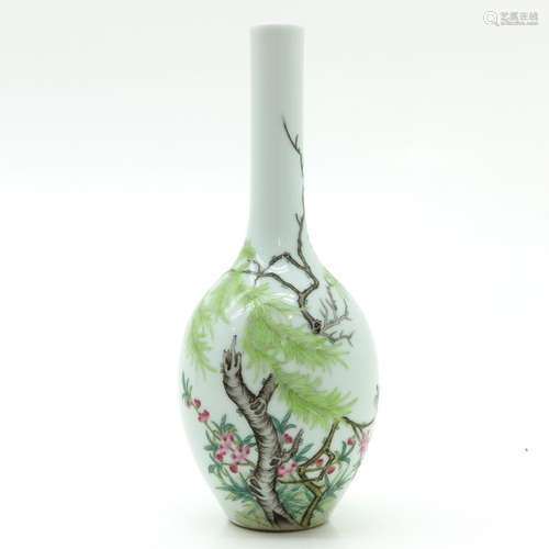 A Polychrome Decor Vase Depicting tree with flower...