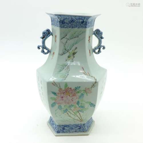 A Polychrome Decor Vase Depicting landscape, flowe...