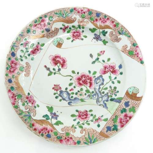 A Famille Rose Scroll Decor Charger Depicting flor...