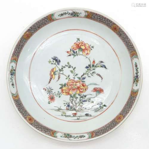 A Polychrome Decor Plate Cafe au lait outside rim,...