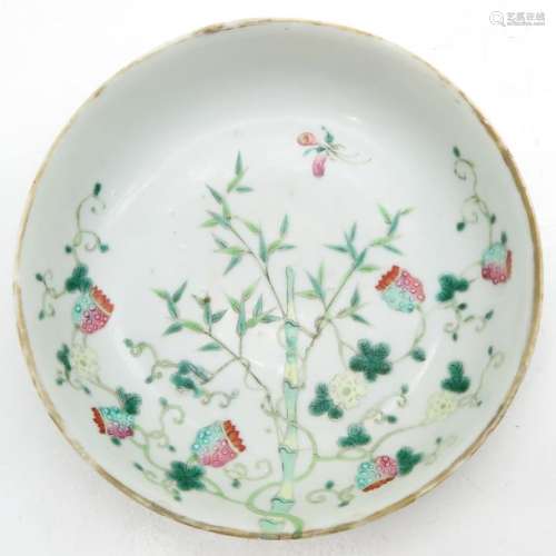 A Famille Rose Plate Depicting vine with strawberr...