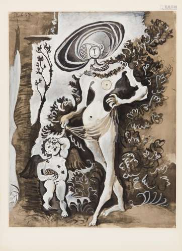Picasso, Pablo<br /> 1882 Malaga - 1973 Mougins after  Venus et l'amour voleur de miel après Cranach l'ancien.