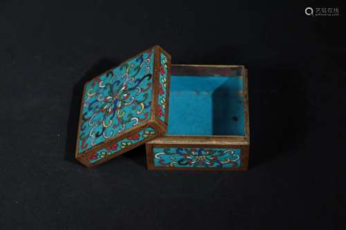 A CLOISONNE BOX AND COVER