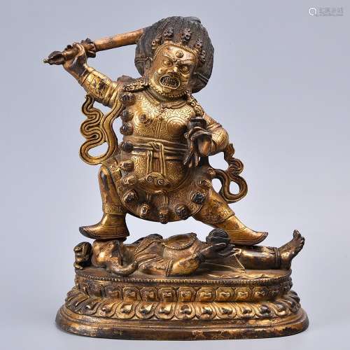 A GILT-BRONZE FIGURE OF HAYAGRIVA